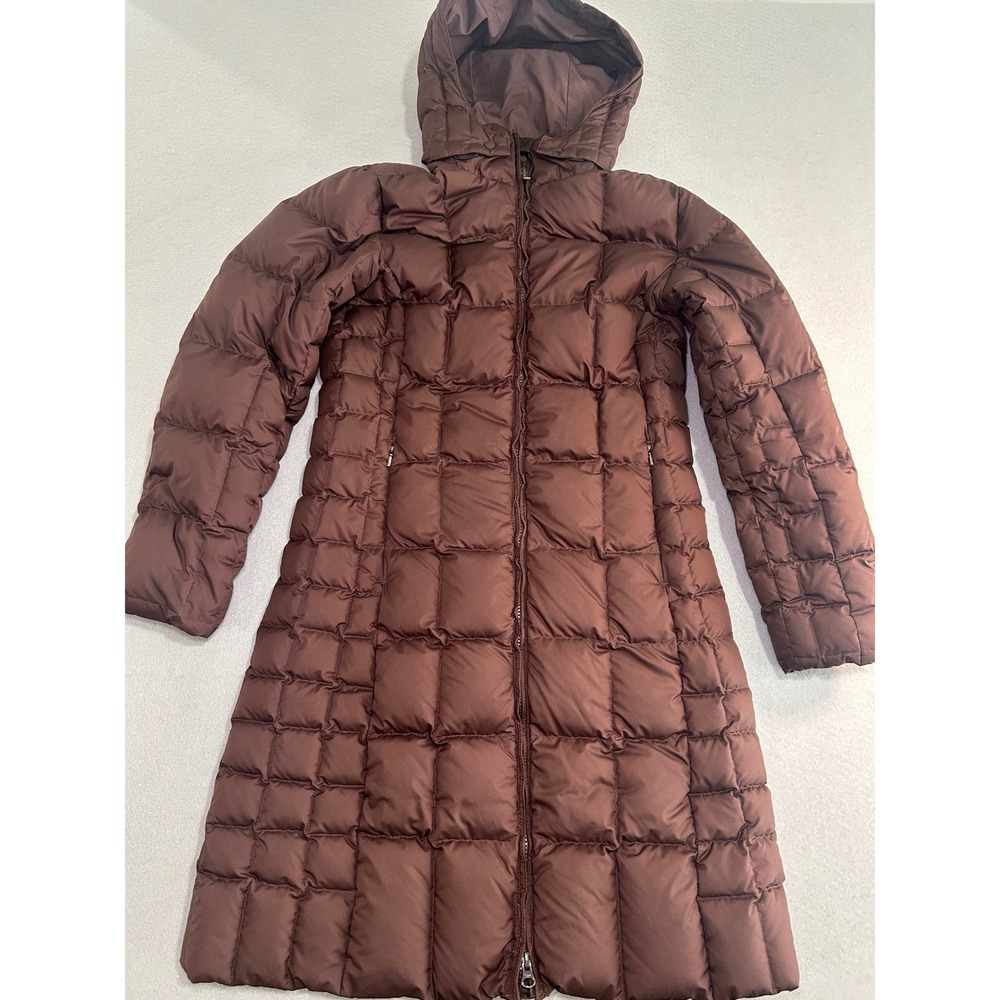 Patagonia Down With It Parka Women‎ XS Brown Hooded Puffer Coat STY28438